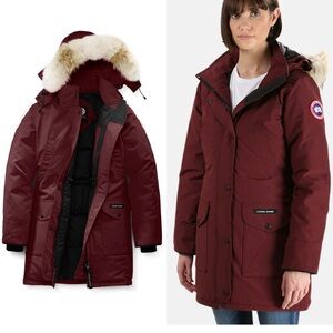 Canada Goose trillium parka heritage in elderberry with FUR trim
